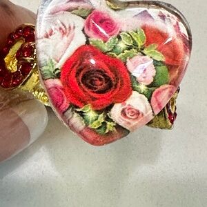 Heart-Shaped Floral Ring